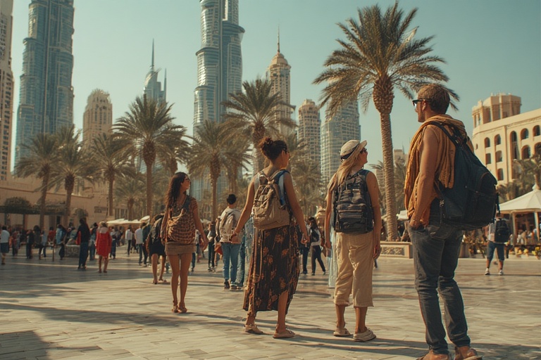 Tourists enjoying guided Abu Dhabi city tour with Royal Rams Tourism